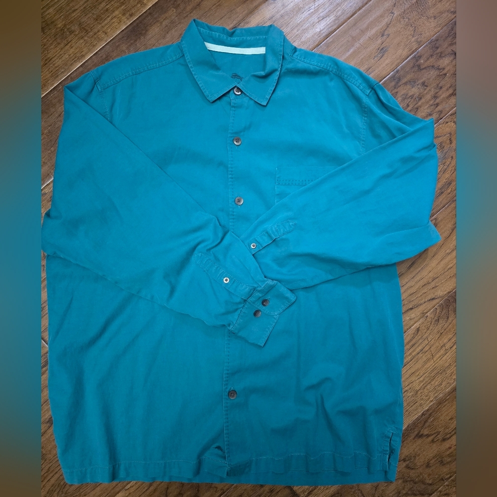 Tommy Bahama Teal Shirt Jacket for Men 59% silk sz XL
